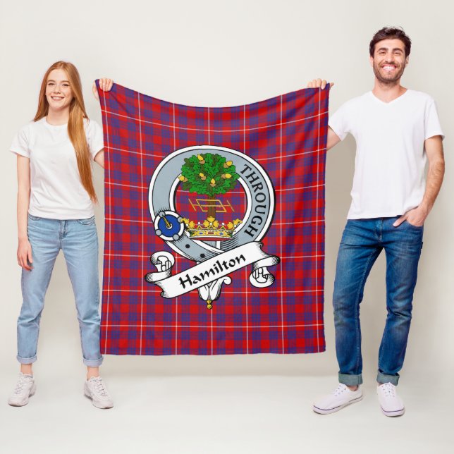 Hamilton Clan Abzeichen Tartan Kariert Fleecedecke (Beispiel)