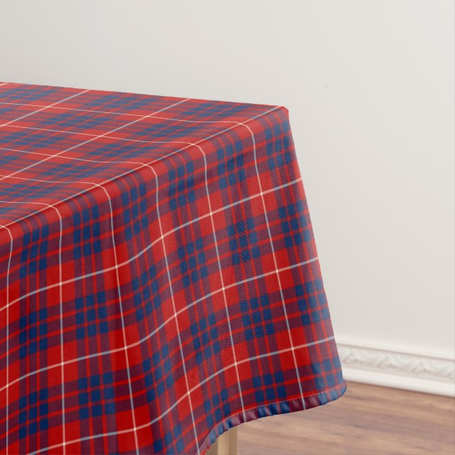 Hamilton Clan Bright Red und Royal Blue Tartan Tischdecke (Beispiel)
