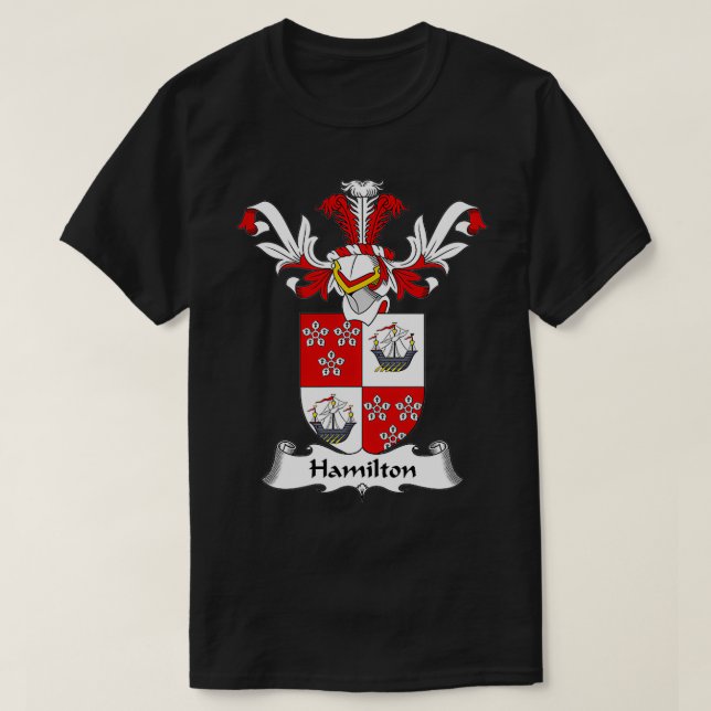 Hamilton Coat of Arms Familienwappen T-Shirt (Design vorne)