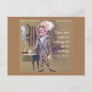 Hamilton "Fall 4 Anything" Grafik Zitat Postkarte