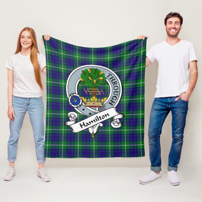 Hamilton Hunting Clan Abzeichen Tartan Kariert Fleecedecke (Beispiel)