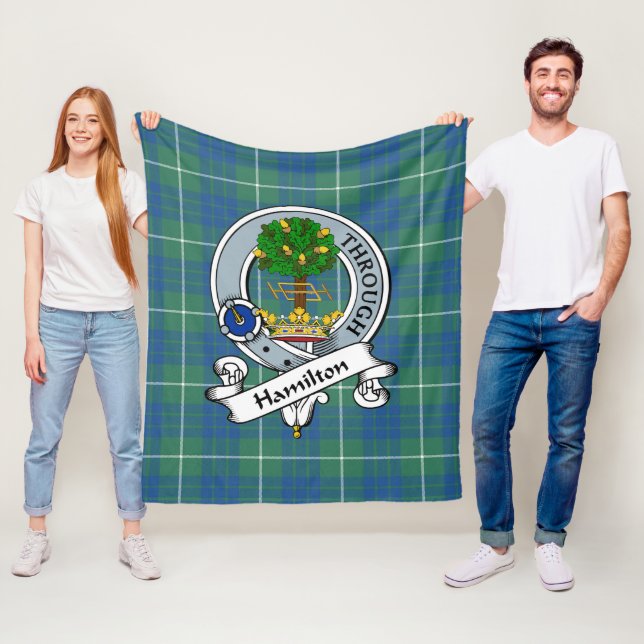 Hamilton Junting Ancient Clan Abzeichen Tartan Kar Fleecedecke (Beispiel)