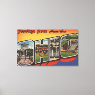 Hamilton, Ohio - große Buchstabe-Szenen Leinwanddruck