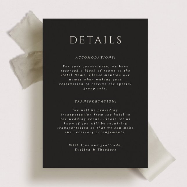 Hamilton Portait Wedding Details Card Einladung (Von Creator hochgeladen)