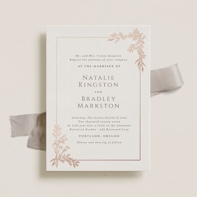 Hamilton Rose Gold Foil Greenerity Wedding Folieneinladung (Von Creator hochgeladen)