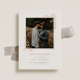 Hamilton Rose Gold Greenerity Wedding Save the Dat Folieneinladung