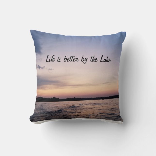 Hamilton-See "Das Leben ist besser am See" Pillow Kissen (Vorderseite)