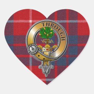 Hamilton Tartan & Abzeichen Herz-Aufkleber