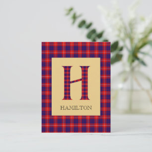 Hamilton-Tartan-Monogramm H  Postkarte