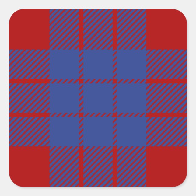 Hamilton Tartan Quadratischer Aufkleber (Vorderseite)