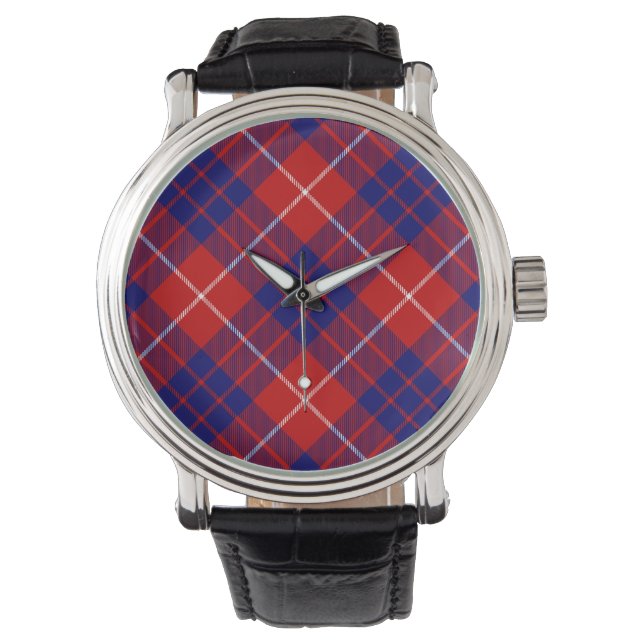 Hamilton Tartan Red Blue lila kariert Armbanduhr (Vorderseite)