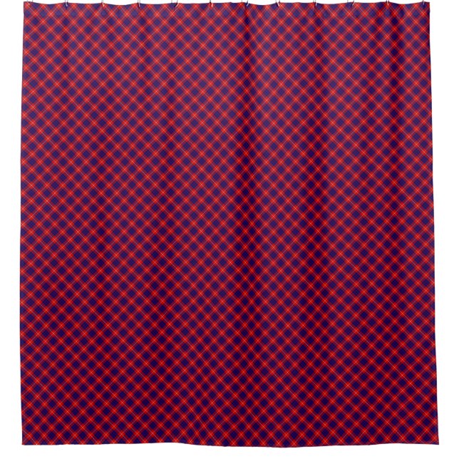 Hamilton Tartan Red Blue lila kariert Duschvorhang (Vorderseite)