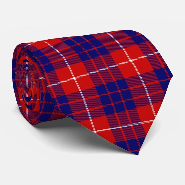 Hamilton Tartan Red Blue lila kariert Krawatte (Gerollt)