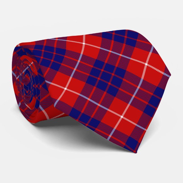 Hamilton Tartan Red Blue lila kariert Krawatte (Gerollt)