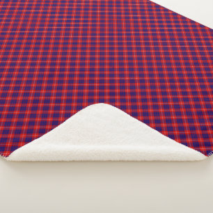Hamilton Tartan Red Blue lila kariert Sherpadecke