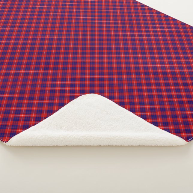 Hamilton Tartan Red Blue lila kariert Sherpadecke (3/4)