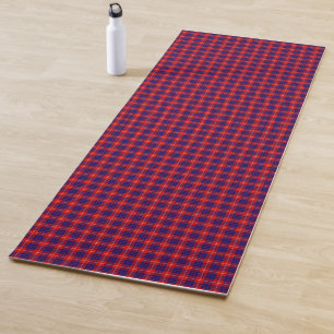 Hamilton Tartan Red Blue lila kariert Yogamatte