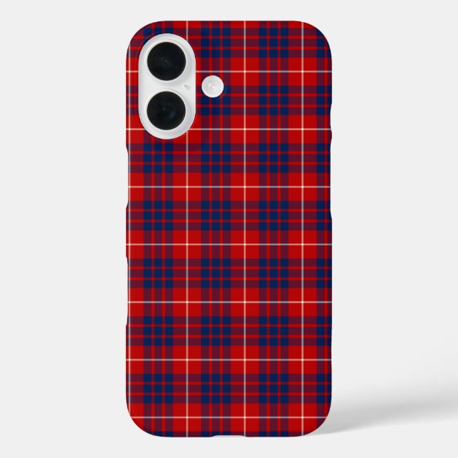 Hamilton Tartan Red und Royal Blue Kariert iPhone 16 Hülle (Rückseite)