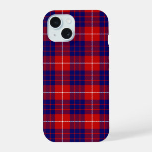 Hamilton-Tartan rot blau lila Karo iPhone 15 Hülle
