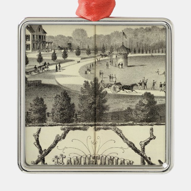 Hamiltonbauernhof in Middletown, NJ Silbernes Ornament (Vorne)
