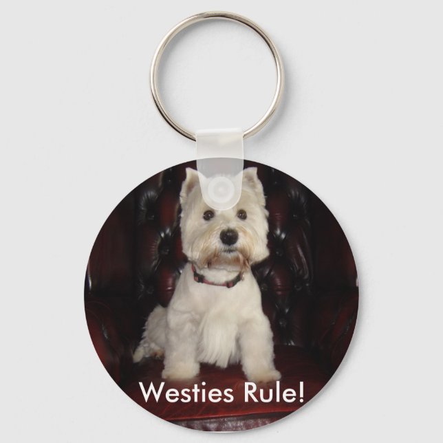 Hamish sagt Westies Rule Schlüsselanhänger (Vorderseite)