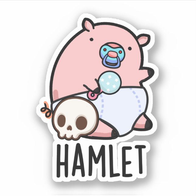 Hamlet Funny Shakepear Baby Pig Puff Aufkleber (Vorderseite)