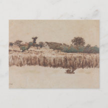 Hamlet in einem Weizenfeld | Jean-Francois Millet