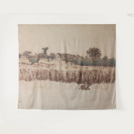 Hamlet in einem Weizenfeld | Jean-Francois Millet Wandteppich