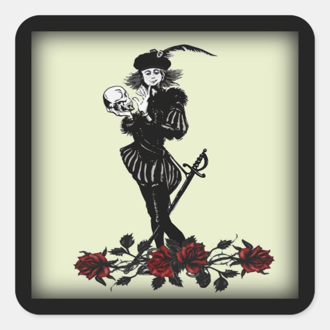 Hamlet Quadratischer Aufkleber (Vorderseite)