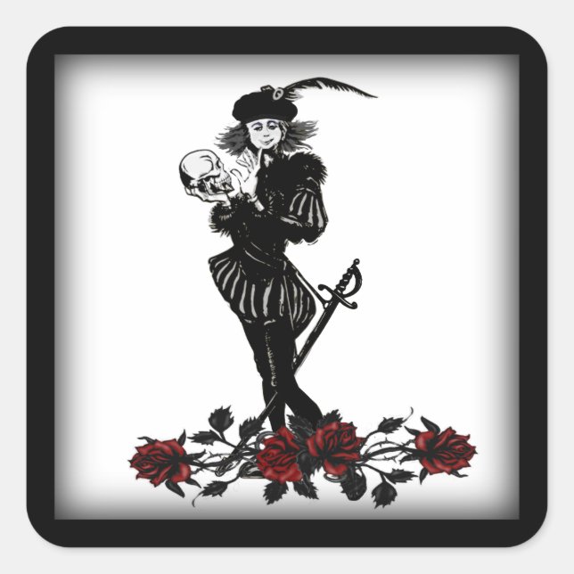 Hamlet Quadratischer Aufkleber (Vorderseite)