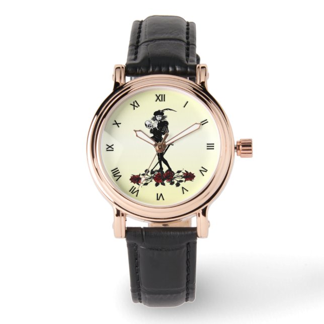 Hamlet Roman Numerals Gelb Armbanduhr (Vorderseite)