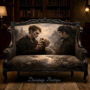 Hamlet-Schädel-Betrachtung Shakespeare-Decoupage Seidenpapier