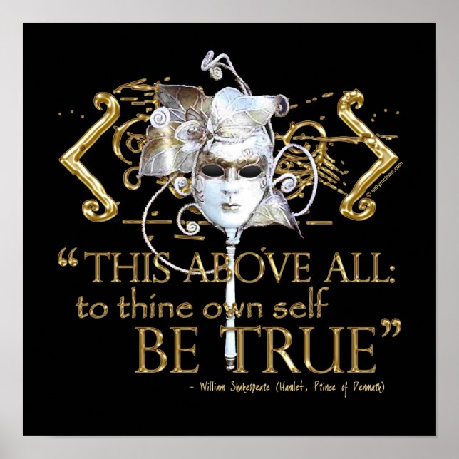 Hamlet "Selbst wahr sein" Zitat (Gold-Version) Poster (Vorne)