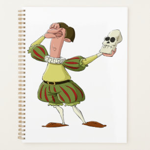 Hamlet Shakespeare Acteur Drôle Tenant un Crâne