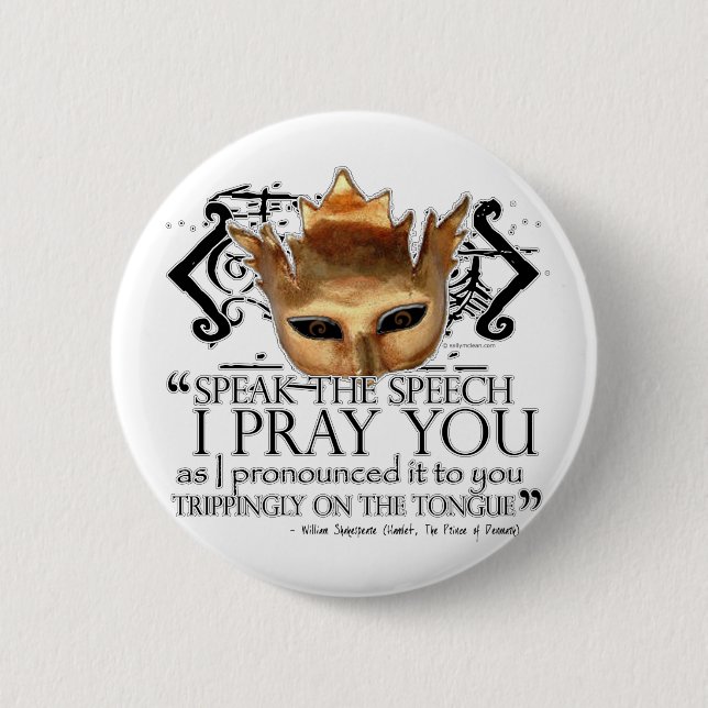 Hamlet "sprechen die Rede… " Button (Vorderseite)