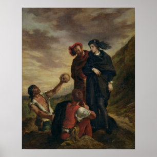 Hamlet und Horatio im Friedhof Poster