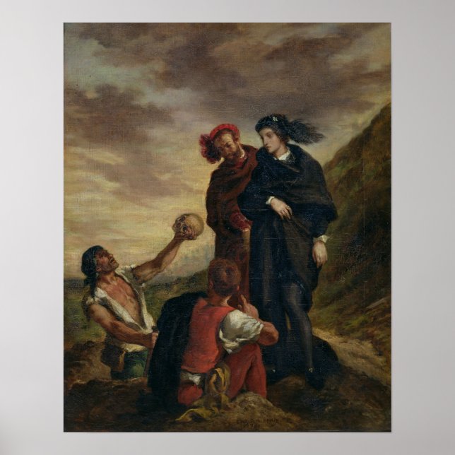 Hamlet und Horatio im Friedhof Poster (Vorne)
