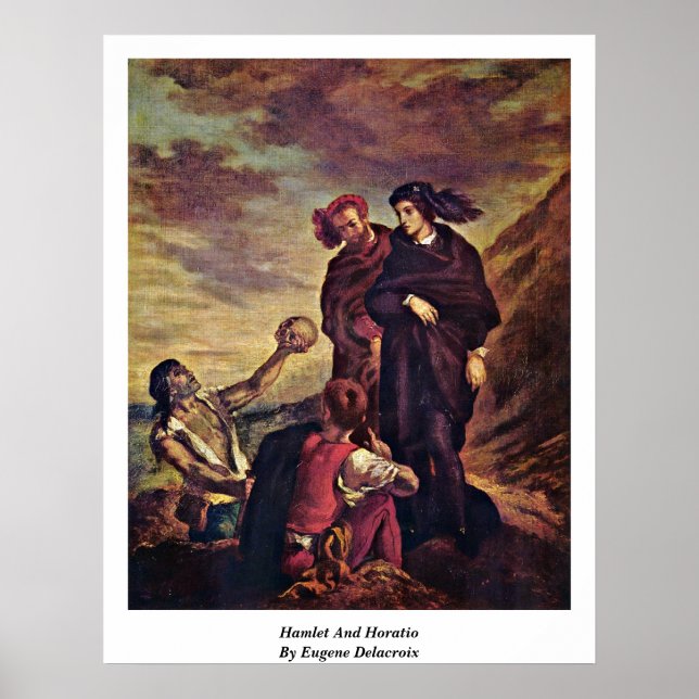 Hamlet und Horatio von Eugene Delacroix Poster (Vorne)