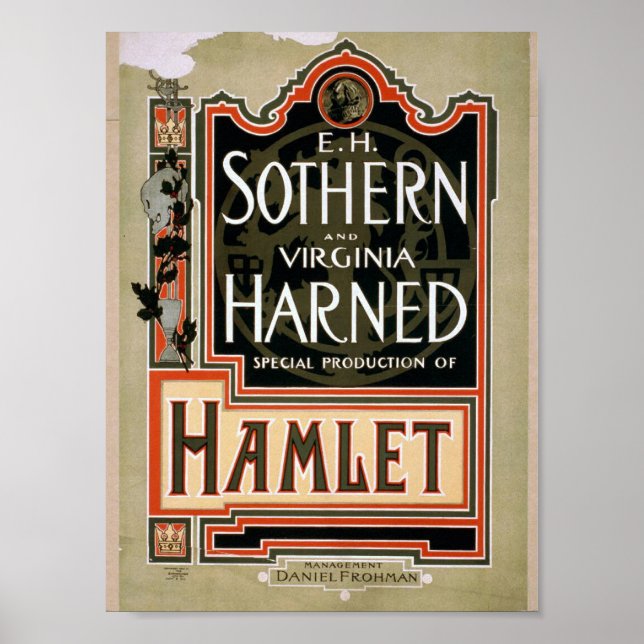 Hamlet Vintage Theater Poster (Vorne)