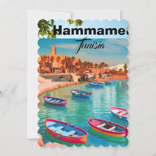 Hammamet Tunesien Reise Postkarten Kunst, Hammamet