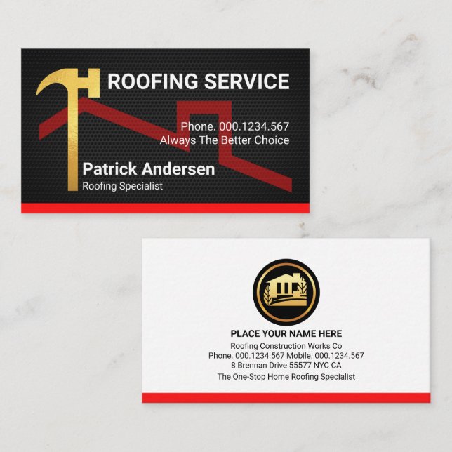 Hämmer auf Draht-Mesh-Gebäude Visitenkarte (Vorne/Hinten)