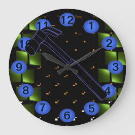 Hammer Construction Building Workshop Clock 12 Große Wanduhr