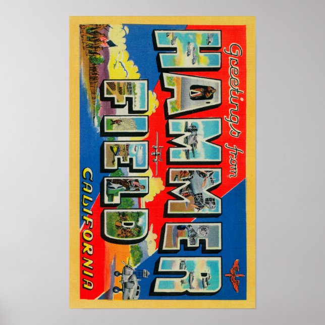 Hammer Field, Kalifornien - Große Buchstabenszenen Poster (Vorne)
