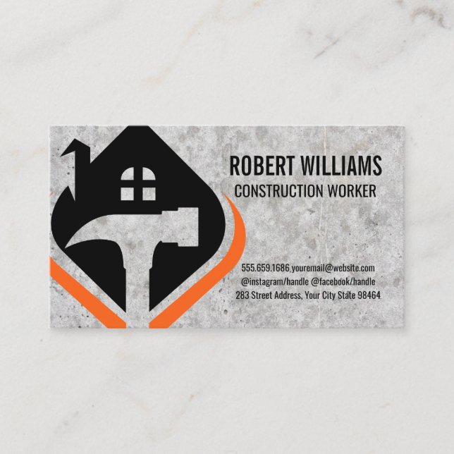 Hammer-House-Logo | Beton Terminkarte (Vorderseite)