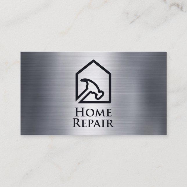 Hammer-House-Logo | Hintergrund für metallische Te Visitenkarte (Vorderseite)