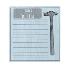 Hammer It Out Fix It Chore List Monogram Notizblock