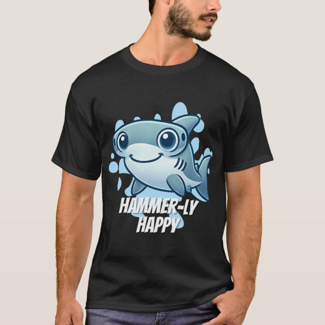 Hammer-lich glücklicher Hammerhai T-Shirt (Vorderseite)