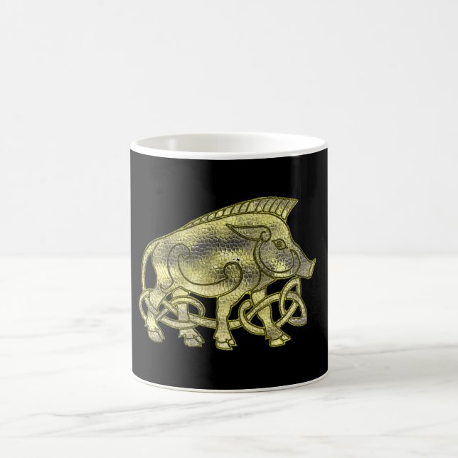 Hammer-Messing-Keltischer-Eber-Becher Kaffeetasse (Mittel)