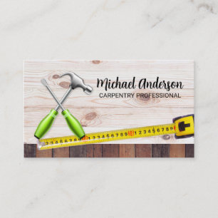 Hammer   Schraubendreher   Holz   Tape Measure Visitenkarte