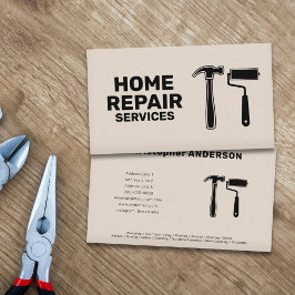 Hammer- und Farbwalze - Zuhause-Reparaturdienste Visitenkarte